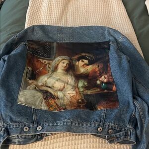 Blue Denim Jacket with Classic Art Design - Sourced from Budapest